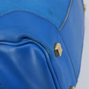 LOEWE Anagram Amazonas Hand Bag Nylon Blue Gold Auth bs29731-16