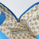 LOEWE Anagram Amazonas Hand Bag Nylon Blue Gold Auth bs29731-17