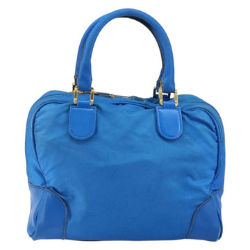 LOEWE Anagram Amazonas Hand Bag Nylon Blue Gold Auth bs29731 - 0