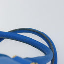 LOEWE Anagram Amazonas Hand Bag Nylon Blue Gold Auth bs29731-8