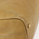 LOEWE Anagram Hand Bag Leather Beige Gold Auth bs29735-8
