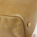 LOEWE Anagram Hand Bag Leather Beige Gold Auth bs29735-16