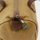 LOEWE Anagram Hand Bag Leather Beige Gold Auth bs29735-9