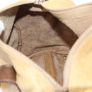 LOEWE Anagram Hand Bag Leather Beige Gold Auth bs29735-18