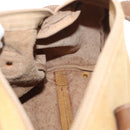 LOEWE Anagram Hand Bag Leather Beige Gold Auth bs29735-19