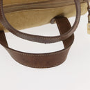 LOEWE Anagram Hand Bag Leather Beige Gold Auth bs29735-7