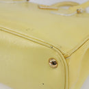 PRADA Hand Bag Patent leather Beige Gold Auth bs29737-10