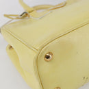 PRADA Hand Bag Patent leather Beige Gold Auth bs29737-11