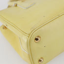 PRADA Hand Bag Patent leather Beige Gold Auth bs29737-13