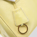 PRADA Hand Bag Patent leather Beige Gold Auth bs29737-14