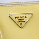 PRADA Hand Bag Patent leather Beige Gold Auth bs29737-15