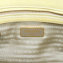 PRADA Hand Bag Patent leather Beige Gold Auth bs29737-17