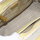 PRADA Hand Bag Patent leather Beige Gold Auth bs29737-18