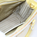 PRADA Hand Bag Patent leather Beige Gold Auth bs29737-19