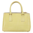 PRADA Hand Bag Patent leather Beige Gold Auth bs29737-3