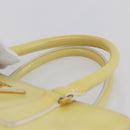 PRADA Hand Bag Patent leather Beige Gold Auth bs29737-8