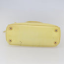PRADA Hand Bag Patent leather Beige Gold Auth bs29737-9