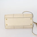 FENDI Mini Peek A Boo Hand Bag Leather 2way Ivory gold Auth bs29739-5