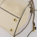 FENDI Mini Peek A Boo Hand Bag Leather 2way Ivory gold Auth bs29739-10