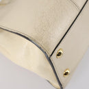 FENDI Mini Peek A Boo Hand Bag Leather 2way Ivory gold Auth bs29739-15