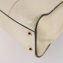 FENDI Mini Peek A Boo Hand Bag Leather 2way Ivory gold Auth bs29739-16