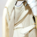 FENDI Mini Peek A Boo Hand Bag Leather 2way Ivory gold Auth bs29739-21