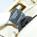 FENDI Mini Peek A Boo Hand Bag Leather 2way Ivory gold Auth bs29739-23