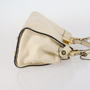 FENDI Mini Peek A Boo Hand Bag Leather 2way Ivory gold Auth bs29739-3