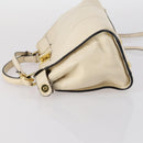 FENDI Mini Peek A Boo Hand Bag Leather 2way Ivory gold Auth bs29739-4