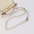FENDI Mini Peek A Boo Hand Bag Leather 2way Ivory gold Auth bs29739-7
