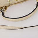 FENDI Mini Peek A Boo Hand Bag Leather 2way Ivory gold Auth bs29739-8