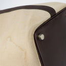 HERMES Toile H Picotin PM Bag Canvas Leather Beige Brown Silver Auth bs29741-16