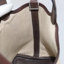 HERMES Toile H Picotin PM Bag Canvas Leather Beige Brown Silver Auth bs29741-18