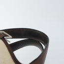 HERMES Toile H Picotin PM Bag Canvas Leather Beige Brown Silver Auth bs29741-8