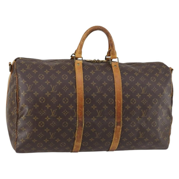 LOUIS VUITTON Monogram Keepall Bandouliere 55 Boston Bag M41414 LV Auth bs29746