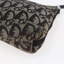 Christian Dior Trotter Canvas Pouch Brown Silver Auth bs29749-15