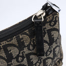 Christian Dior Trotter Canvas Pouch Brown Silver Auth bs29749-8