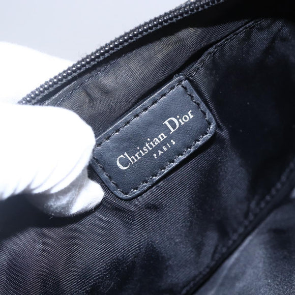 Christian Dior Trotter Canvas Pouch Brown Silver Auth bs29749