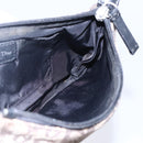 Christian Dior Trotter Canvas Pouch Brown Silver Auth bs29749-17