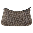 Christian Dior Trotter Canvas Pouch Brown Silver Auth bs29749-13