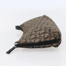 Christian Dior Trotter Canvas Pouch Brown Silver Auth bs29749-3