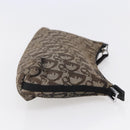 Christian Dior Trotter Canvas Pouch Brown Silver Auth bs29749-4
