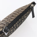 Christian Dior Trotter Canvas Pouch Brown Silver Auth bs29749-5
