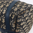 Christian Dior Trotter Canvas mini Boston Bag Navy Gold Auth bs29750-12