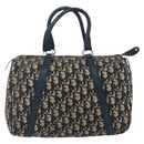 Christian Dior Trotter Canvas mini Boston Bag Navy Gold Auth bs29750-3