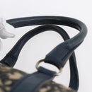 Christian Dior Trotter Canvas mini Boston Bag Navy Gold Auth bs29750-8