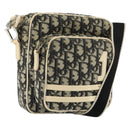 Christian Dior Trotter Canvas Shoulder Bag PVC Black Silver Auth bs29752-1