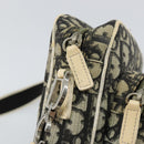 Christian Dior Trotter Canvas Shoulder Bag PVC Black Silver Auth bs29752-10