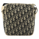 Christian Dior Trotter Canvas Shoulder Bag PVC Black Silver Auth bs29752-2