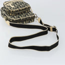 Christian Dior Trotter Canvas Shoulder Bag PVC Black Silver Auth bs29752-7